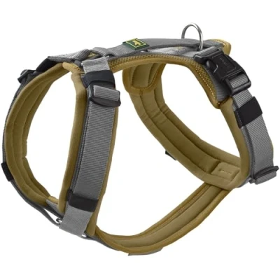 Abbildung von HUNTER Hundegeschirr Maldon UP, Farbe: Oliv/grau, weich gepolstert &amp; komfortabel, stark reflektierend durch 3M Scotchlite, 4 Fach verstellbar, mit gepolstertem Griff (ab S M), Größe: L