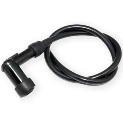 Abbildung von Easyboost Zündkerzenstecker Schwarz Hochspannungszündkerze Kabel 50cm für Roller Vespa Motorrad Aerox Jog R Stunt Nitro AM6 Derbi Rasenmäher Motorsäge Bürstenschneider Kettensäge