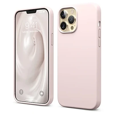 Abbildung von elago Liquid Silicone Case Kompatibel mit iPhone 13 Pro Max Hülle (6,7&quot;), Hochwertiges Silikon, Rundumschutz Handyhülle : 3 Layer Struktur Schutzhülle, Kratzfestes Weiches Mikrofaserfutter (Rosa)
