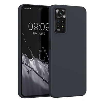 Abbildung von kwmobile Hülle kompatibel mit Xiaomi Redmi Note 11 Pro / (5G) 12 (4G) Silikon Handy Case Handyhülle weiche Oberfläche kabelloses Laden Schwarz matt