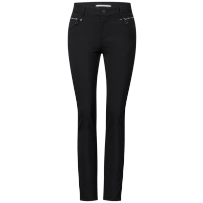 Abbildung von STREET ONE Damen A377991 Hose Mit Zipper Details, Schwarz, 34W / 30L EU
