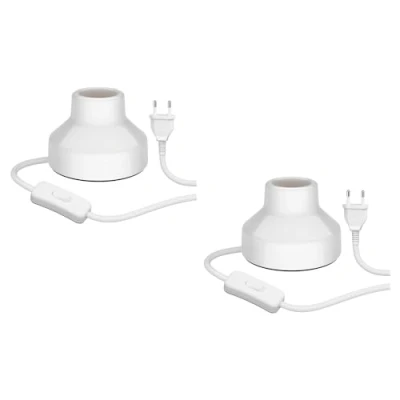 Abbildung von ledscom.de 2 Stück Tischlampe TIX, Schalter, Porzellan, weiß, 1x E27 max. 300W