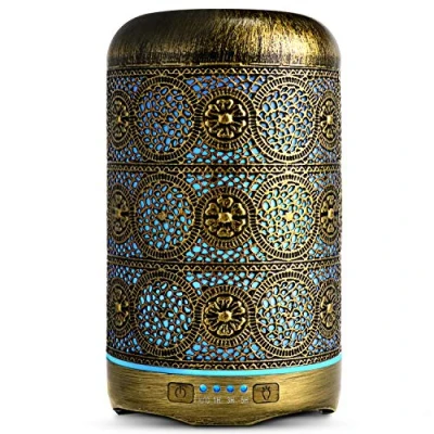Abbildung von SALKING Aroma Diffuser, 260ml Metall Aromatherapie Diffusor für ätherische Öle, Raumbefeuchter Elektrisch Duftlampe, 7 Farbe Licht Vintage Zuhause Büro Oder Yoga MEHRWEG