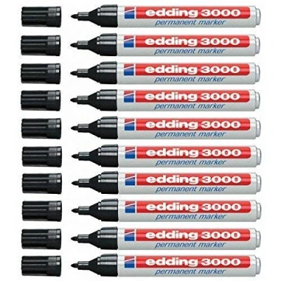 Abbildung von edding Permanentmarker schwarz, 1,5 3 mm, nachfüllbar, 10er Pack 4 3000001_10