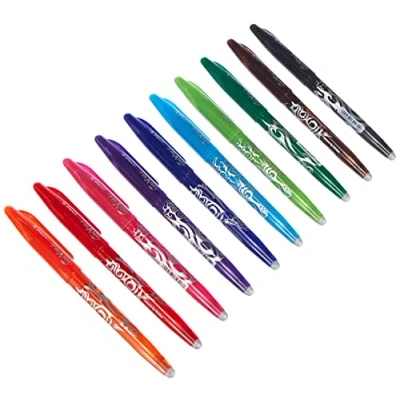 Abbildung von Pilot Frixion BL FR7 Tintenrollerset, radierbar, 0, 7 mm Spitze, 10 Stifte Kappenmodel (10er Packung ohne Radierer, bunt)