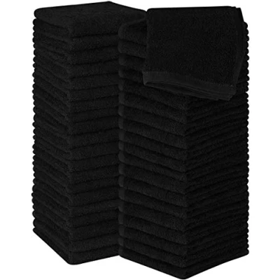 Abbildung von Utopia Towels 60 Stück Seiftücher, 30x30 cm mit Aufhängeschlaufen, saugfähige Waschlappen zum Abwischen und Reinigen des Gesichts aus 100% Baumwolle (Schwarz)