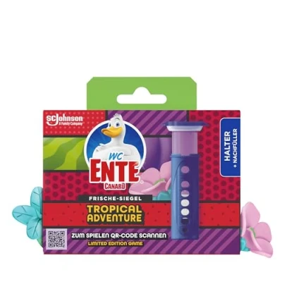 Abbildung von WC Ente Frische Siegel Starter Set (inkl. 1 Nachfüller), körbchenloser Spüler, Tropical Adventure Duft, 36 ml
