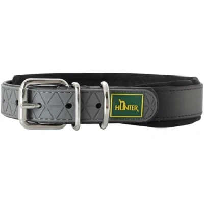 Abbildung von HUNTER Convenience Hundehalsband, Kunststoffgemisch, wasserfest, schmutzabweisend, pflegeleicht, 65, schwarz