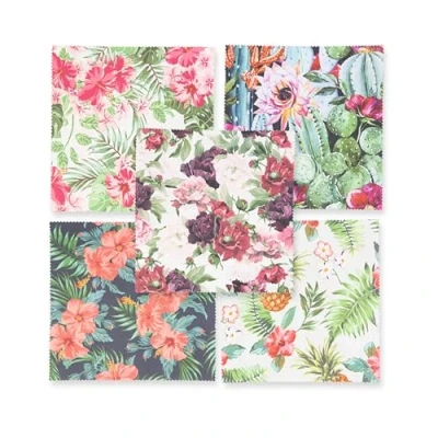 Abbildung von Lens Aid Mikrofaser Reinigungstuch in schickem Design: Für Kamera, Objektiv, Display und als Brillen Putztuch (Mikrofasertuch 20x20 cm) 5er Set Blumen
