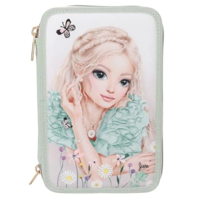 Abbildung von Depesche 13302 TOPModel Summer Feeling Gefüllte 3 Fach Federtasche in Rosa, mit Motiv und Blumen, Federmappe Buntstiften, Lineal, Schere UVM.