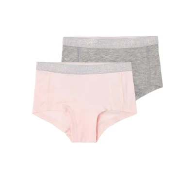 Abbildung von Name it Nkfhipster 2 PACK Slip für Kinder, Größe: 146/152, Barely pink/grey melange