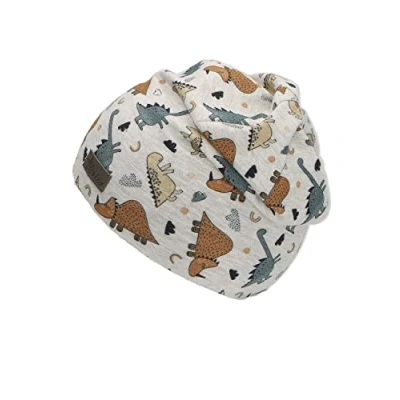 Abbildung von Sterntaler Beanie Dino Lässige Baby Mütze aus Melange Jersey mit allover Druck Jungen UV Schutz 50+ variabel tragbar und Kinder Übergangsmütze, silber, Größe 49
