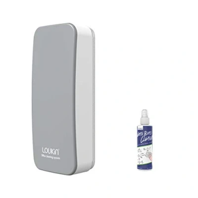 Abbildung von LOUKIN Magnetischer trocken abwischbarer Radiergummi für Whiteboard, Glastafel (grau), 96 g Whiteboard Reiniger enthalten, Klassenzimmer, Zuhause und Büro