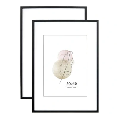 Abbildung von KAIWIN Bilderrahmen 30x40 cm Schwarz Holz Fotorahmen 2er Set MDF mit Acrylglas zum aufhängen Benutzt für Wohnzimmer, Schlafzimmer, Arbeitszimmer, Fotos, Kunstwerke und Poster