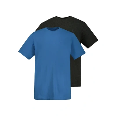 Abbildung von JP1880 Doppelpack Rundhals Bequeme Passform Tshirt basic anthramelange blau, Herren, Größe: 3XL, Anthra melange blau