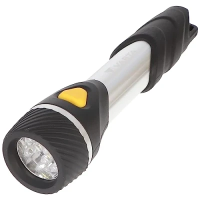 Abbildung von VARTA Taschenlampe mit 9 LEDs inkl. 2x AA Batterien, Day Light Multi LED F20 Leuchte, Taschenleuchte Anhänger, Lampe ideal für Haushalt, Angeln, Garage, Notfall, Stromausfall, Outdoor