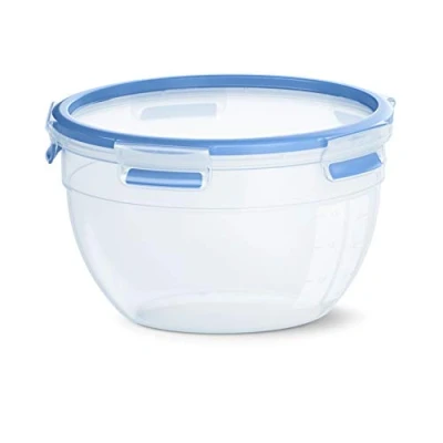 Abbildung von Emsa N10114 Clip &amp; Close Frischhaltedose rund 2,6 Liter, Verschluss Kunststoff Transparent/Blau