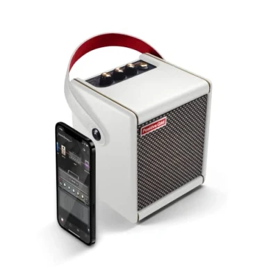 Abbildung von Positive Grid Spark Mini Gitarrenverstärker, für E Gitarre Bass und Akustikgitarre tragbarer 10 W Verstärker Perlweiß