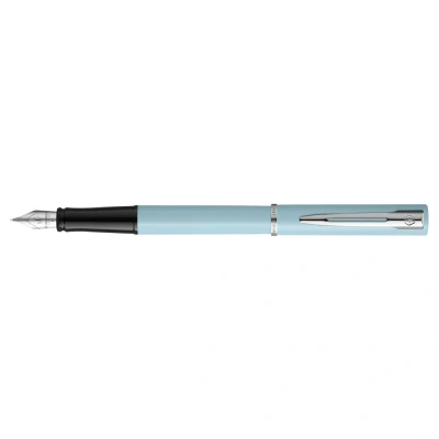 Abbildung von Waterman Allure Füller Pastell Baby Blue Füllfederhalter mit feiner Feder Blaue Tinte Geschenkbox