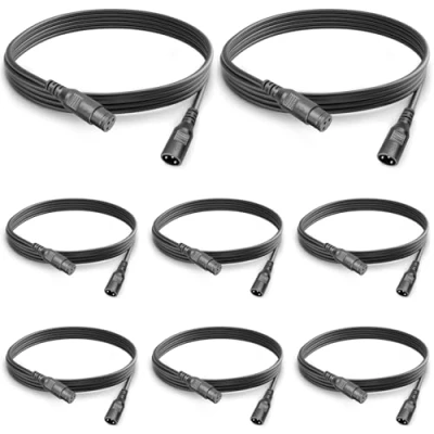 Abbildung von 8Pack Dmx Kabel 2m 3 Pin Cables XLR Set, In und Out Stecker Busche Polig Verbindungskabel, Licht Signalkabel Kanonenkopf mit Connector