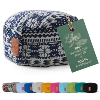 Abbildung von #DoYourYoga rundes Yogabolster waschbarer Bezug, Bio Buchweizenschalen (KBA) Füllung, 30 x 15 cm, Yoga Kissen für Yin &amp; Meditation Style (1)