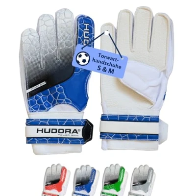 Abbildung von 1 Paar Hudora Torwarthandschuhe Fussball (blau weiss schwarz, S)