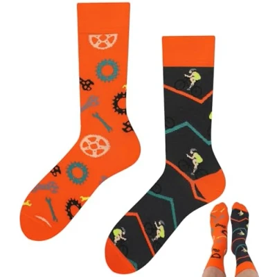 Abbildung von TODO Rennrad Socken Herren Lustig Fahrrad motiv Geschenkidee (43 46, Orange Bike)
