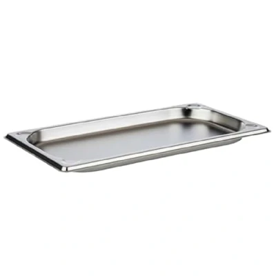 Abbildung von APS 81300 GN 1/3 Behälter, rostfreier Gastronormbehälter Edelstahl, Abmessungen 175 x 325 mm/Höhe 20 mm/Volumen 0,75 Liter Edelstahlfarben