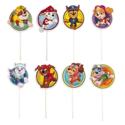 Abbildung von dekora Set für Cupcakes und Muffin Deko Geburtstag Paw Patrol Cupcake Topper aus Papier 16 Stück in 8 verschiedenen Designs