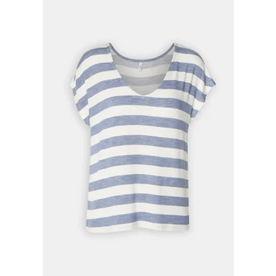 Abbildung von ONLY Onllira V NECK Tshirt print, Damen, Größe: XS, Infinity/cloud dancer