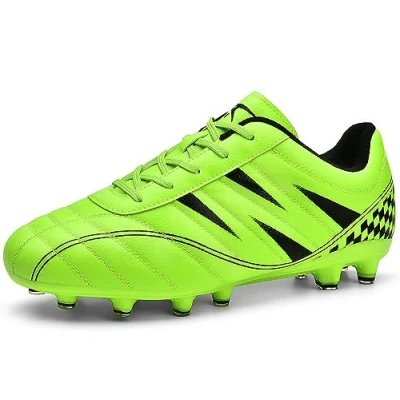 Abbildung von ASHION Fußballschuh Kinder Fussballschuhe Footballschuhe Outdoor Athletic Soccer Schuhe Z01,C Grün,33 EU