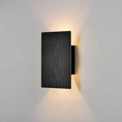 Abbildung von ouglres Wandlampe Holz,Schwarz Wandleuchte Innen mit Schalter,Vintage Nachtlampe Led Warmweiß,Wandlampen im Modern Design für Schlafzimmer Wohnzimmer Flur,Treppenhaus,Retro Bettlampe,8W,1Pack