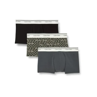 Abbildung von Calvin Klein Herren Surge 3Pk Low Rise Trunk, Blue (Turbulence/CK CK Logo_Black/ Black), L