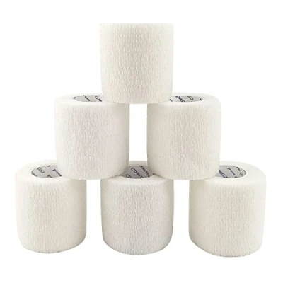 Abbildung von COMOmed selbstklebender verband elastische binde handgelenk bandage pflaster rolle Dog Bandagen Tierische Weiß 5 cm X 6 Bände