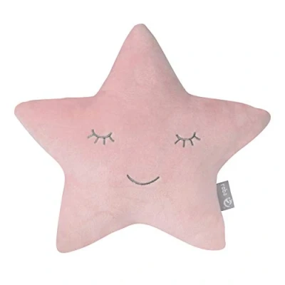 Abbildung von roba Kuschelkissen in Stern Form Style Flauschiges Deko Kissen für Baby &amp; Kinderzimmer Mädchen Jungen Rosa