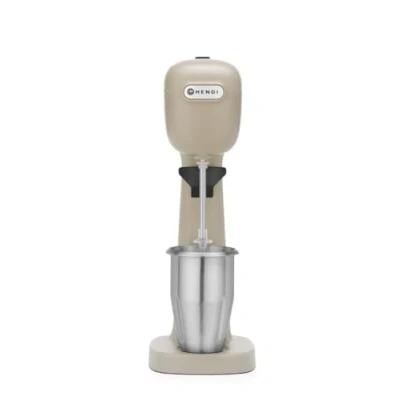 Abbildung von HENDI Milchshake Maker, Drink mixer, Frappés, Getränkemixer, Inkl. 2 Mixbechers (Edelstahl und Polykarbonat) &amp; Sätzen zu je Rührwerken, 230V/400W, 170x196x(H)490mm, Karamell