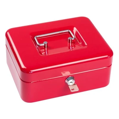 Abbildung von NEU!! SAX Geldkassette 20x16x9 cm, 5 Fächer Münzeinsatz, ROT