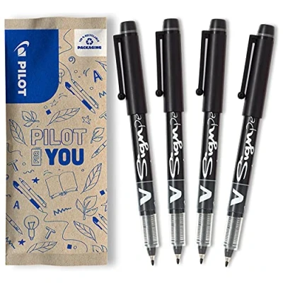 Abbildung von PILOT V Sign Pen, Faserschreiber, (Schwarz), 1 Stück (4er Pack)