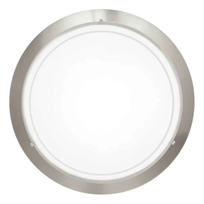 Abbildung von EGLO Deckenlampe Planet 1, 1 flammige Wandleuchte, Deckenleuchte aus Metall in Silber und Glas Weiß lackiert, E27 Fassung