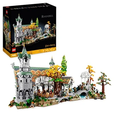 Abbildung von LEGO Icons DER Herr Ringe: BRUCHTAL, großes Set für Erwachsene mit 15 Minifiguren, darunter Frodo, Sam und Bilbo Beutlin, baue das Tal von Mittelerde, EIN exklusiv bei Amazon 10316