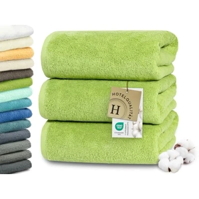 Abbildung von ZOLLNER 3er Set Duschtücher in 70x140 cm saugstarke und weiche Badehandtücher weiß mit praktischem Aufhänger waschbar bis 95C Baumwolle Hotelqualität