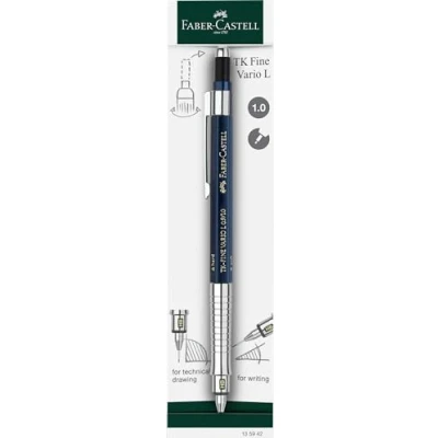 Abbildung von FABER CASTELL 135942 Druckbleistift TK Fine Vario L 1.0 mm, Indigo, Minenbleistift mit Soft/Hart Mechanik