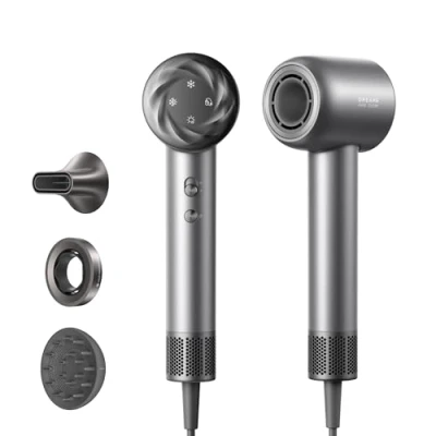 Abbildung von DREAME Hair Glory Mix High Speed Haartrockner, 3 magnetische Düsen, NTC Temperaturregelung, 300.000.000 negative Ionen/cm3, Motor mit 110.000 U/min, 336 g leicht, Schwarz