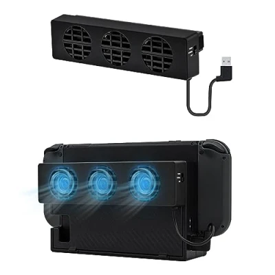 Abbildung von Mcbazel DOBE USB Kühler Externer Lüfter Ständer für Nintendo Switch Dock Nicht Oled in Schwarz 2