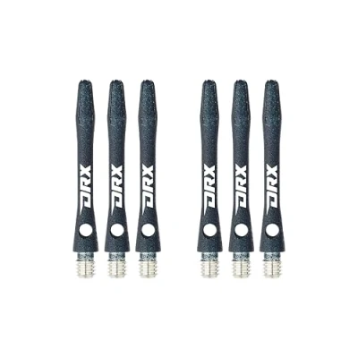Abbildung von RED DRAGON DRX Coated Aluminium Short Black Logo Dart Stems (Shafts) 2 Sets per Pack (6 in total)