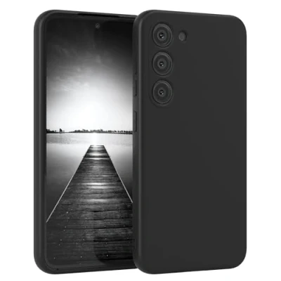 Abbildung von EAZY Case Silikonhülle für Galaxy S23 Hülle Silikon Schwarz weich stoßfeste Handyhülle Schutzhülle mit Kameraschutz Dünn Premium Schutz Cover TPU Phone Bumper in Mattschwarz