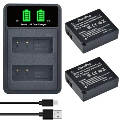 Abbildung von DuraPro 2Pcs DMW BLE9 BLG10 Akku + LED USB Dual Ladegerät with Type c Port für Panasonic BLG10E Lumix DC TZ202 GX9 LX100 II TZ101 TZ91 TZ81 GF6 GX7 GX80