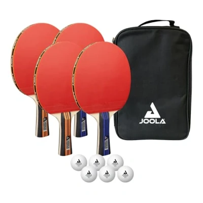 Abbildung von JOOLA Tischtennisset Family Advanced, 4 Tischtennisschläger + 6 Tischtennisbälle 3Star Tragetasche, Advanced Level, 28x18x8cm