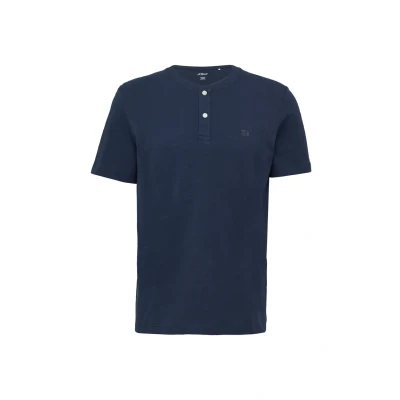 Abbildung von s.Oliver Henley Tshirt basic, Herren, Größe: Small, Tiefblau