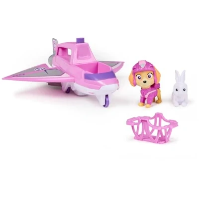 Abbildung von PAW Patrol Air Rescue Skyes Rettungsflugzeug mit einziehbarer Klaue und Rettungskorb, Skye Spielfigur Hase (Basis Fahrzeug), Spielzeug für Kinder ab 3 Jahren